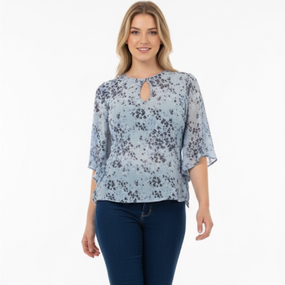 Anne Fontaine blue floral top size 38